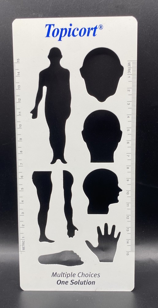 Vintage Pharmaceutical Drug Rep Topicort Ruler Anatomical Charts Plastic Retro