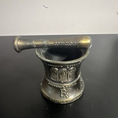 Vintage 1977 Schering Brass Mortar and Pestle 15th Edition Louis DuFilho 2.5″ C7