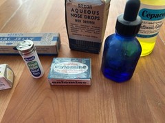 vintage Sinus and Nose Collection: Antomine (quinine), Bio-10-s throat lozenges