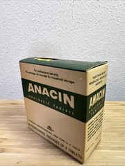 RARE Vtg 1960s ANACIN BOX pharmaceutical physician sample doctor MEDS pills