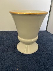 VINTAGE OWENS ILLINOIS PHARMACIST’S Ceramic with gold trim MORTAR ONLY 7″ tall