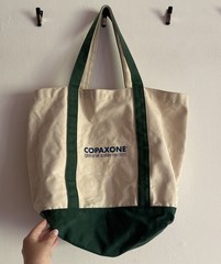 Vintage Pharmaceutical Promo Canvas Cotton Tote Bag Copaxone Teva Neuroscience