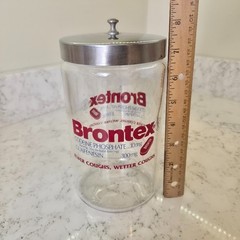 Pharmaceutical Advertising Glass Apothecary Jar Drug Rep Brontex Codeine Sched 3