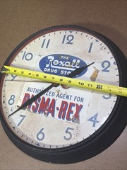 VTG Rexall Drug Store Authorized Agent For BISMA-REX 14” Crystal Clock READ!