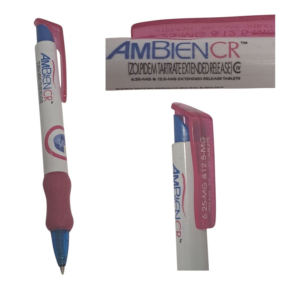 AMBIEN Drug Rep Pharmaceutical Promo Advertising PEN Chunky Wide Body Pink