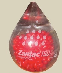 Zantac Ranitidine HCl Glass Paperweight by Glaxo Pharmaceutical Collectible
