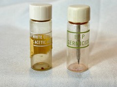 Art Deco BARD PARKER Blood Test Kit Dropper Cover Glass Empty Bottles & Cotton