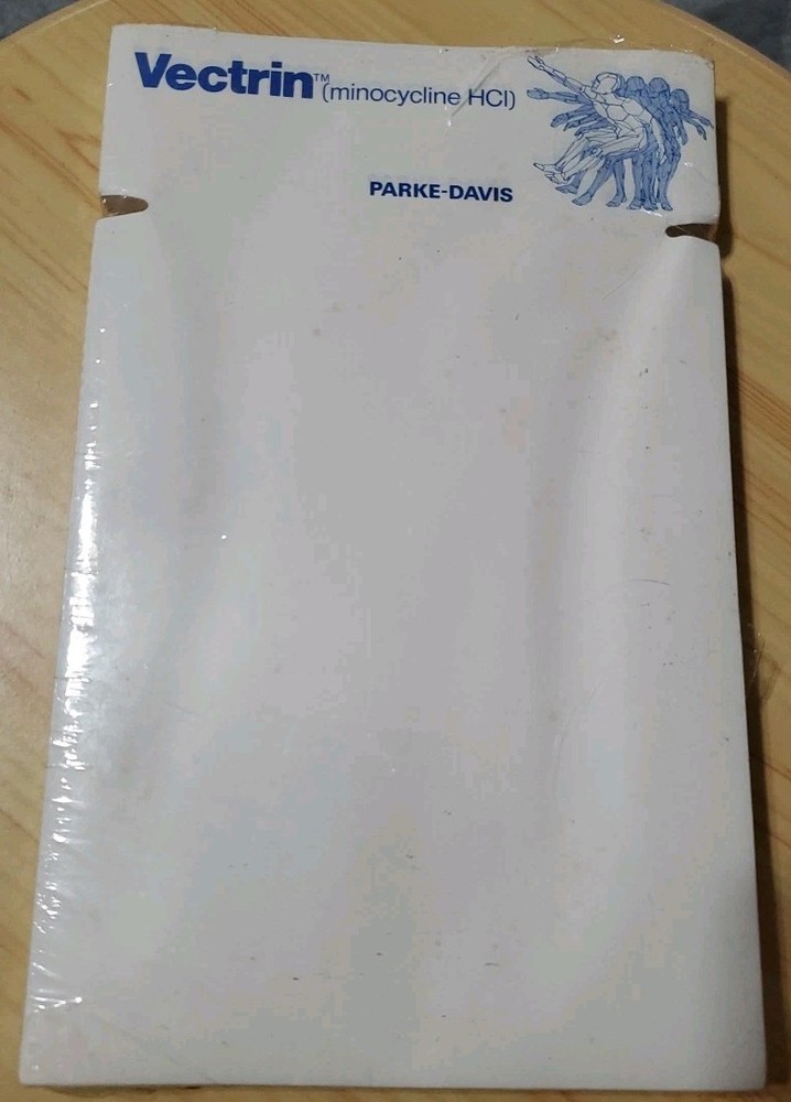 Vtg 1972 Parke-Davis Vectrin Pharmaceutical Notched Note Paper Sealed Dr Office