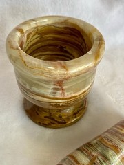 Vintage Fred Harvey Trading Co Onyx Mortar & Pestle Set – Original Tag