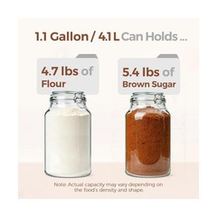 ComSaf 1.1 Gallon Glass Jars with Airtight Lids (138oz, Set of 2), … Fast Ship