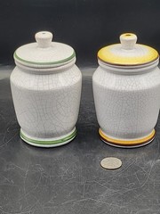 Vintage Set Of 2 Apothecary Jars. West Germany. Allen Ausston Herr.