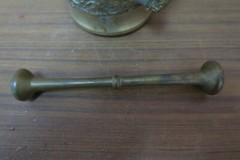 Vintage Heavy 7″ Bronze Mortar & Pestle Reproduction of Heinrick ter Herst 1607