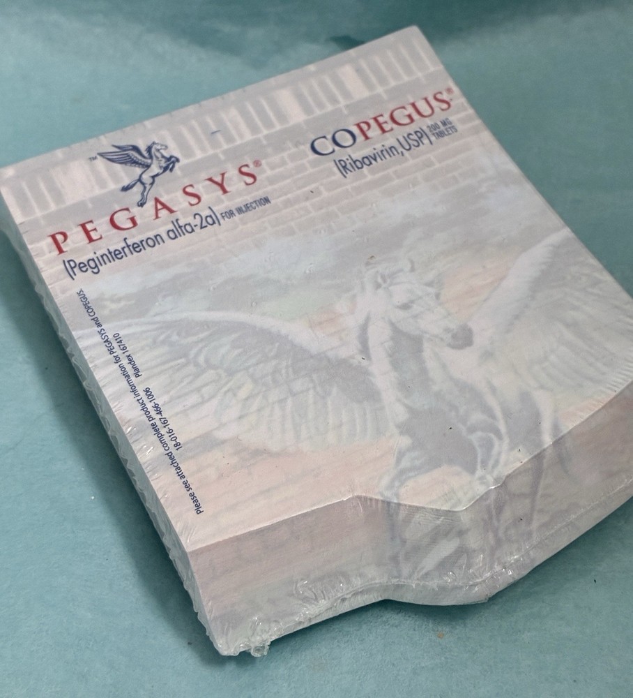 Pegasys Copegus Pharmaceutical Drug Rep Notepad Sticky Notes SEALED Roche