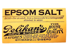 1930s Pelikan Bros Epsom Salt NOS Medical Label Apothecary Antique Ephemera
