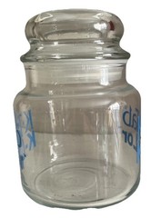 Vintage K-Tab Glass Apothecary Jar / Candy With Lid Pharmaceutical Advertising