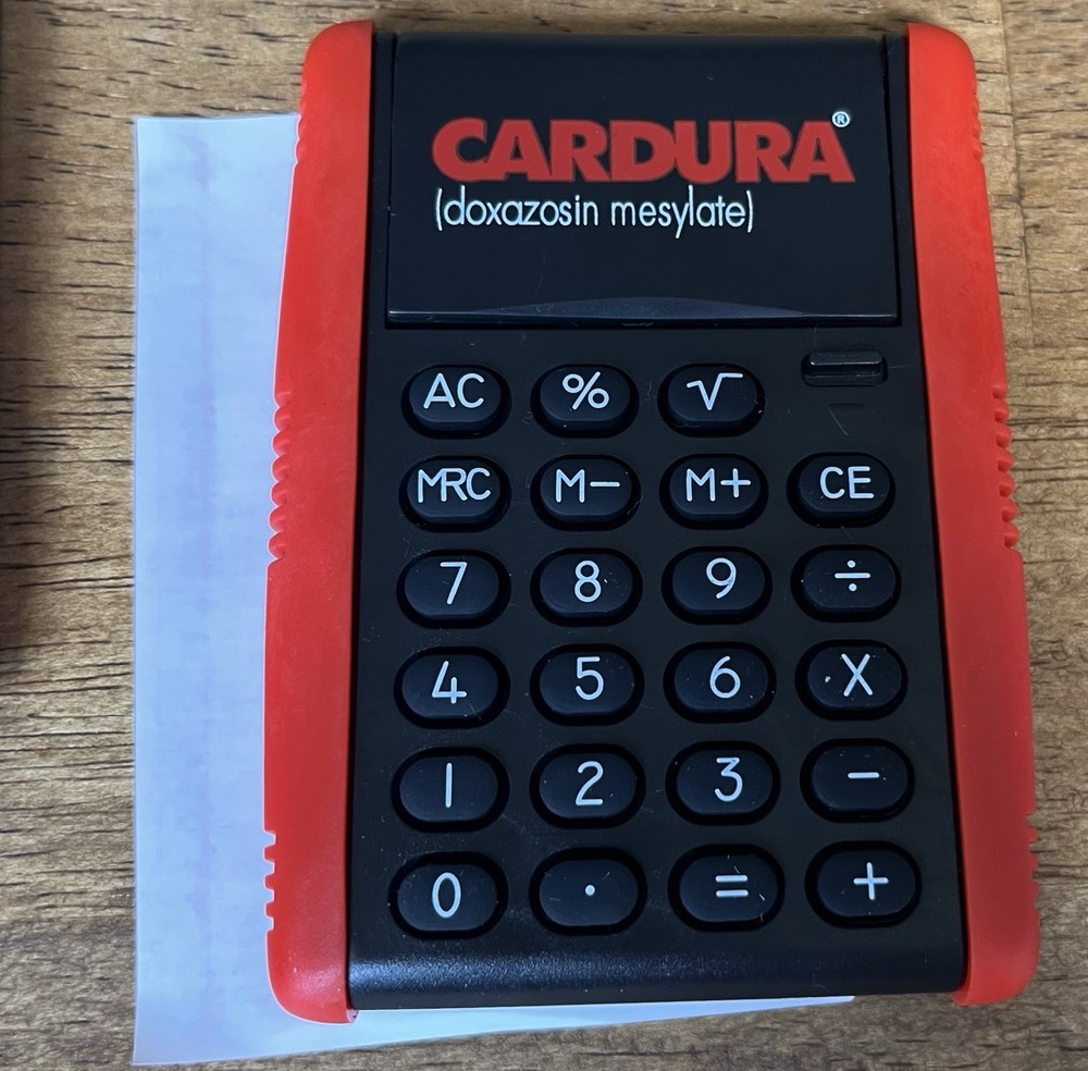 Cardura Pharma Drug Rep Doctor Giveaway Plastic Desktop Calculator – NOT WORKING