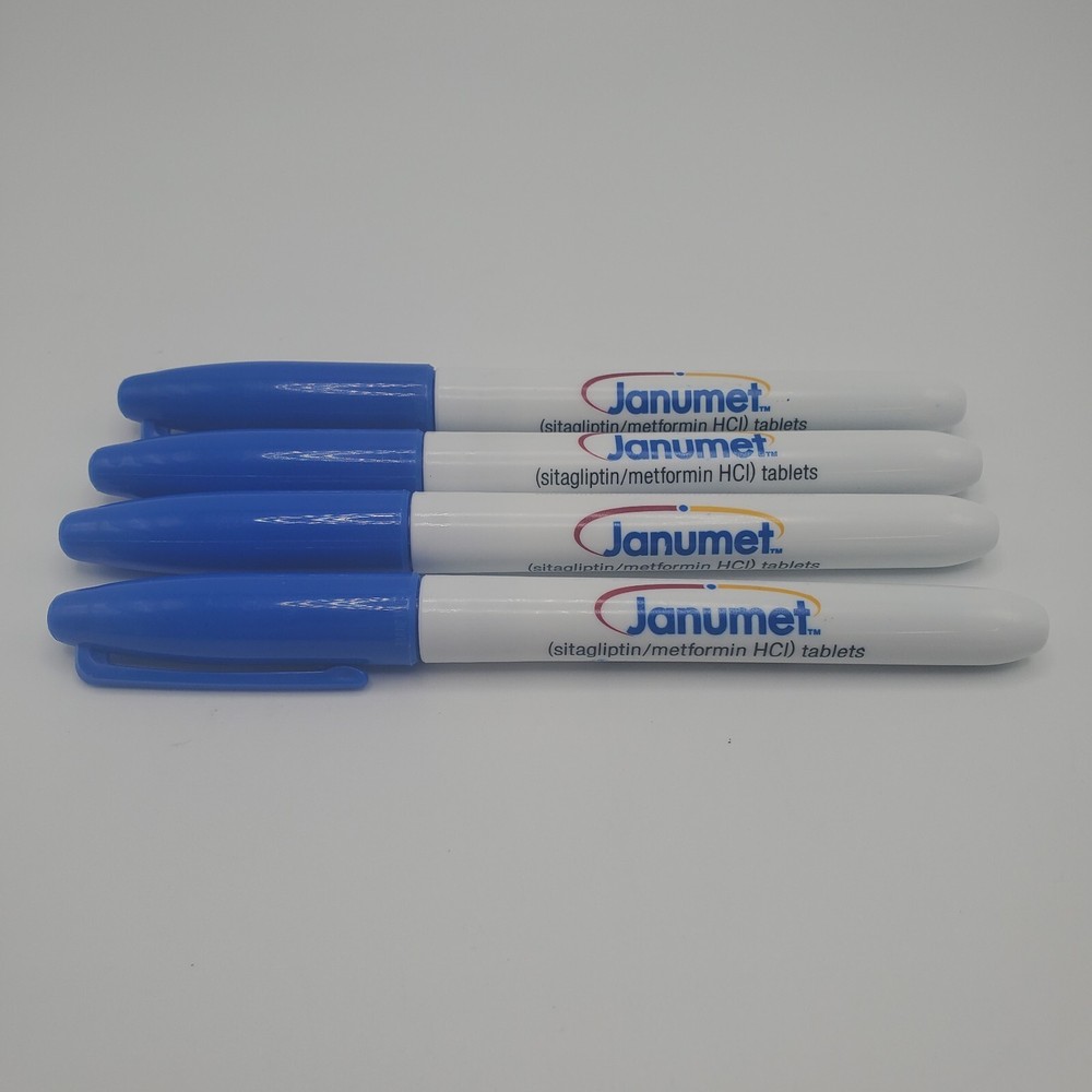 Pharmaceutical Drug Rep Janumet Collectible Sharpie Markers Lot Of 4