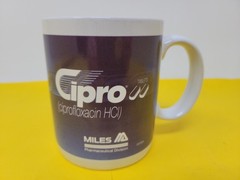 Vintage CIPRO Miles Pharmaceutical Drug Ceramic Mug Advertising RX Promo RARE