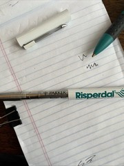 Risperdal Pen Lot Medical Drug Rep Pharmaceutical Working Teal White Rare Metal