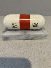 Perpetual Desk Calendar Vintage Medical Advertising Capsule Marble Base PD 362