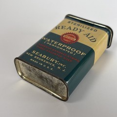 vintage tin Ready Aid Waterproof Bandages Seabury – Empty