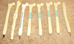 Lot of 8 Medical Orthopedic Skelton Pens – shaped like bones