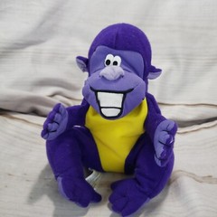 Zyrtec Purple Gorilla Plush Beanbag Toy Advertising Promo Monkey 6 Inch 1998