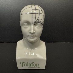 Schering TRIFALON Full-Range Tranquilizer Phrenology Head Ceramic Bust 1960s