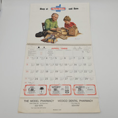 VTG 1989 Valu•Rite Calendar MODESTO, CA The Model Pharmacy Medico Dental COUPONS