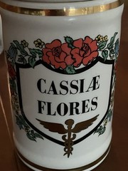 Jeanne Robinette Cassiae Flores Hand Decorated Apothecary Jar Collectible 8in