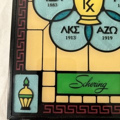 Vintage Schering Pharmacy Stained Glass Advertising Sign