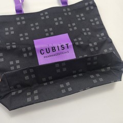 Large Tote Bag Cubist Pharmaceuticals Drug Rep Swag Black Purple