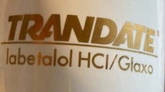 VTG Trandate Labetalol HCI Glaxo Apothecary Medicine Jar Lid Pharma Advertising