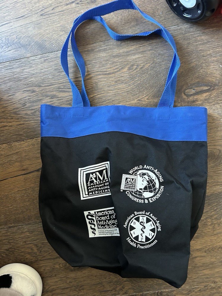 American Academy of Anti-Aging Medicine Bag Black Blue Logo pharmaceutical vtg