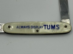 Tums “Rare” Advertising Letter Opener, Knife & Pharmacy Pill Counter