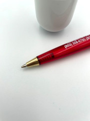 VTG MedXpress Capsule Highlighter with Red & Gold Ballpoint Drug Rep Promo Pen