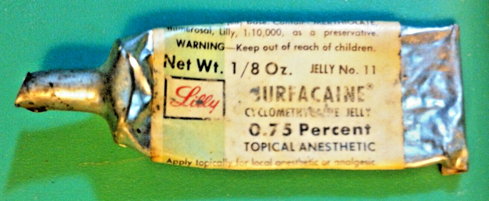 EMPTY Vintage 🔥SURFACAINE🔥 Drug Pharmacy Tube Cyclomethycaine Jelly Anesthetic