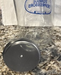 Grafco Medical Apothecary Glass Jar Stainless Lid Blue Letters Tongue Depressors