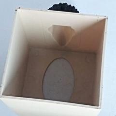 Vtg 1987 Entex LA Puffs Plus Tissue Box Cover Holder Cube Funny Nose Mustache