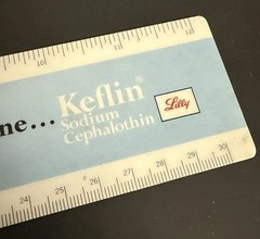 Vintage 1965 Keflin Plastic Ruler Eli Lilly Pharmaceutical Promo Advertising