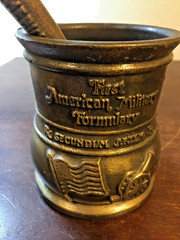 1983 Schering Vintage Brass Pharmacy Mortar & Pestle Paperweight Bookend, Lititz