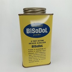 Vintage 1950s BiSoDol Antacid Metal Advertising Tin New York NY