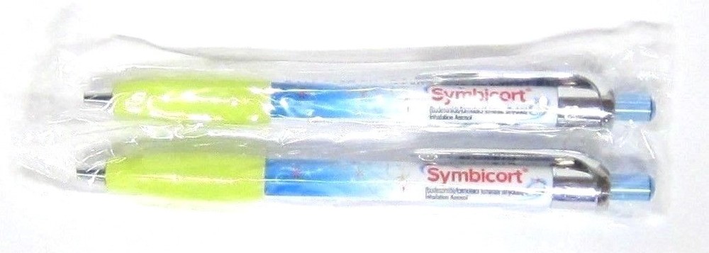 Drug Rep SYMBICORT Collectible Pharmaceutical Pens x 2 RARE