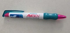 AMBIEN CR Drug Rep Collectible Chubby Pen RARE Pharmaceutical Black Ink