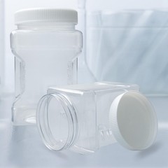 18 Pack Clear Plastic Storage Jars with Lids,27 oz Easy Grip Handles Plastic …
