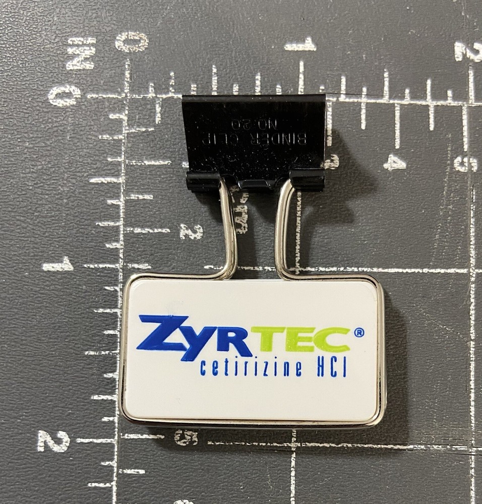 Zyrtec Brand Logo Pharmaceutical Advertising Binder Clip Sales Promotional Item