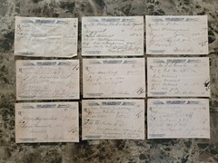 File box & 70 antique prescriptions (1910) – Codeine, Poisons, Equine