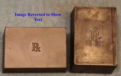 Vintage 2 Diff PHARMACIST RX Pin & Charm * 2 STEEL STAMPING DIES C899 Drug Store