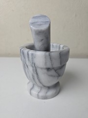 Marble Footed Mortar & Pestle Apothecary Pharmacy Medicine Herb Spice Grinder 4″