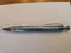 VIAGRA Heavy Metal Pen Pharmaceutical Rep Promo Gray Silver HTF Vintage – Works